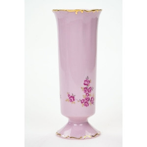 67979 LEANDER ŚLICZNY WAZON Z RÓŻOWEJ PORCELANY RĘCZNIE MALOWANE RÓŻYCZKI (2).JPG