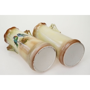 68030 CZECHOSŁOWACJA ART-DECO PARA WAZONÓW I ŻARDINIERA NA KOMINEK PTAKI (6).JPG