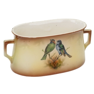 68030 CZECHOSŁOWACJA ART-DECO PARA WAZONÓW I ŻARDINIERA NA KOMINEK PTAKI (8).jpg