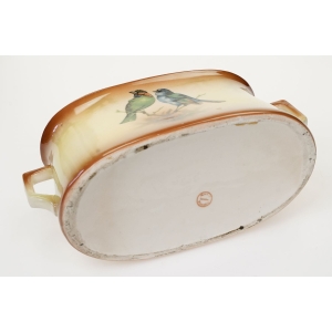 68030 CZECHOSŁOWACJA ART-DECO PARA WAZONÓW I ŻARDINIERA NA KOMINEK PTAKI (12).JPG