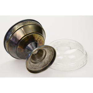 68140 PLATEROWANA PATERA ZE SZKLANYM WKŁADEM ART-DECO (5).JPG