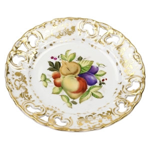 68146 BIEDERMEIER ZABYTKOWA PATERA OWOCE I AŻURY ŚWIETNY STAN! (1).jpg