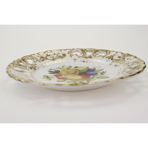 68146 BIEDERMEIER ZABYTKOWA PATERA OWOCE I AŻURY ŚWIETNY STAN! (2).JPG