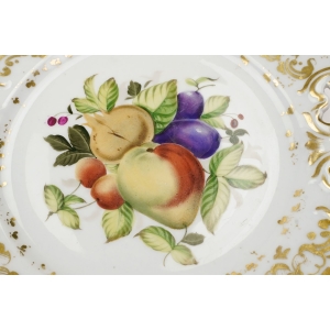 68146 BIEDERMEIER ZABYTKOWA PATERA OWOCE I AŻURY ŚWIETNY STAN! (3).JPG