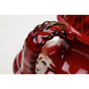 68183 FAT LAVA CZERWOY WAZON Z USZAMI GIRLANDY KWIATÓW DESIGN Z LAT 60-TYCH (5).JPG