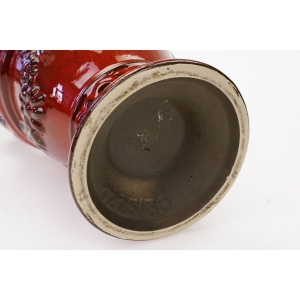 68183 FAT LAVA CZERWOY WAZON Z USZAMI GIRLANDY KWIATÓW DESIGN Z LAT 60-TYCH (7).JPG