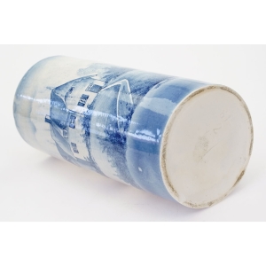 68185 CERAMICZNY RĘCZNIE MALOWANY WAZON Z CHATĄ W TYPIE DELFT (5).JPG