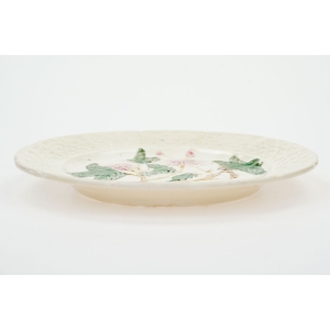 68493 ZABYTKOWY TALERZ Z PTASZKAMI I KWIATAMI MAJOLIKA (3).JPG