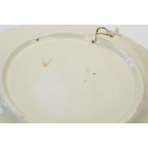 68493 ZABYTKOWY TALERZ Z PTASZKAMI I KWIATAMI MAJOLIKA (6).JPG