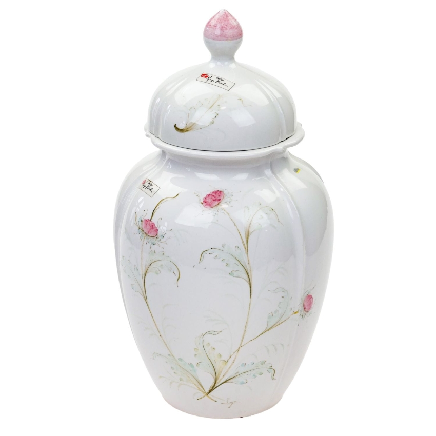 68676 WŁOCHY RĘCZNIE MALOWANA AMFORA WAZA NACZYNIE Z POKRYWĄ (1).jpg