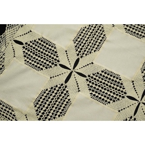68772 CIEKWY WANILIOWY OBRUS TKANINA I SZYDEŁKOWE KORONKI 110 X 107 CM (2).JPG