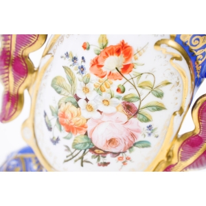 68816 VIEUX PARIS STARY PARYŻ PARA STAREŃKICH PORCELANOWYCH WAZONÓW RĘCZNIE MALOWANYCH (4).JPG