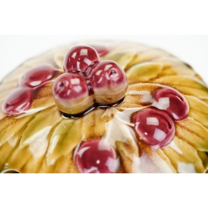 68901 SARREGUEMINES MAJOLIKA CUDOWNY OWOCOWY POJEMNIK NA KONFITURY WISIENKI (3).JPG