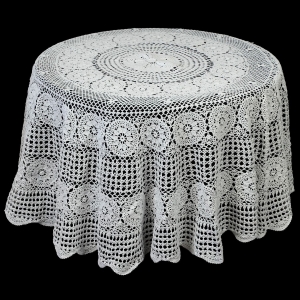 69106 SZYDEŁKO SPORY OKRĄGŁY BIAŁY OBRUS WZÓR W GWIAZDY ROZETY 160 cm (1).jpg