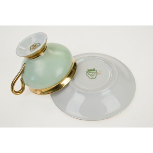 53856 KPM KOPENHAGA ŚLICZNA MNIEJSZA JASNOSELEDYNOWA FILIŻANKA MOKKA ZE SPODKIEM (4).JPG