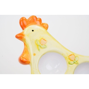 69276 WIELKANOC BARWNA RĘCZNIE MALOWANA CERAMICZNA PATERA NA JAJKA W KSZTAŁCIE KURY (3).JPG