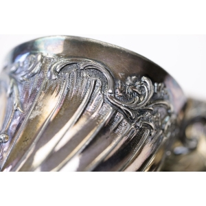 69325 ART NOUVEAU GALLIACHRISTOFLE PLATEROWANA SREBREM FILIŻANKA ZE SPODKIEM (3).JPG