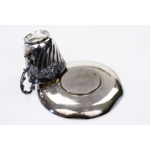 69325 ART NOUVEAU GALLIACHRISTOFLE PLATEROWANA SREBREM FILIŻANKA ZE SPODKIEM (6).JPG