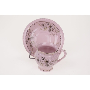 52908 CHODOV FILIŻANKA MOKKA Z RÓŻOWEJ PORCELANY CUDEŃKO Z RELIEFAMI (4).JPG