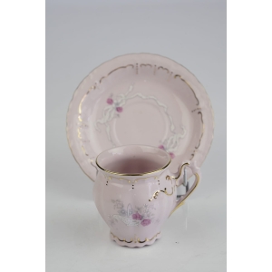 41134 CHODOV FILIŻANKA MOKKA Z RÓŻOWEJ PORCELANY CUDEŃKO Z RELIEFAMI (3).jpg