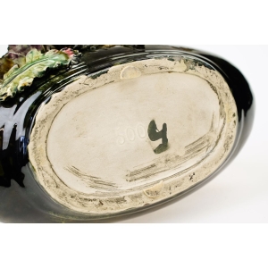 69380 ART NOUVEAU SECESJA FANTASTYCZNA ŻARDINIERA MAJOLIKA KWIATOWA (7).JPG