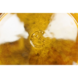 69428 MAJOLIKA OZDOBNY BRĄZOWO-ZIELONY TALERZ OWOC GRANATU (6).JPG