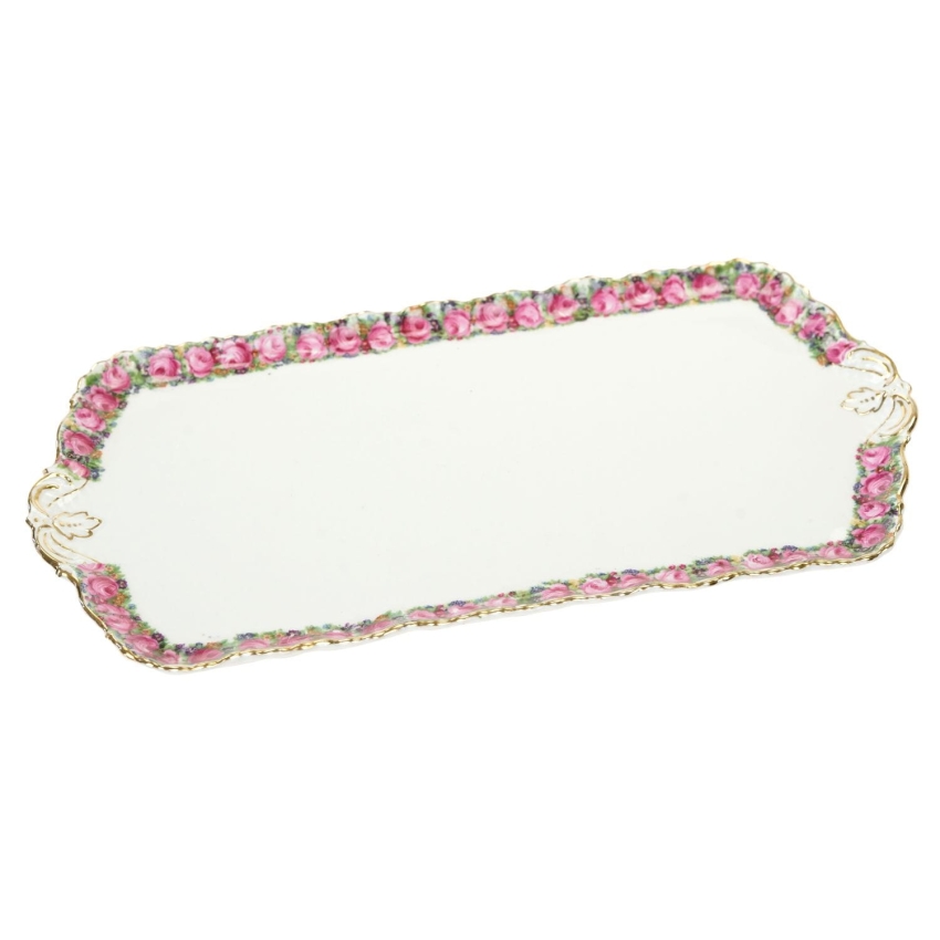 69912 ŚLICZNA TACA PATERA RÓŻANA BORDIURA I ZŁOCENIA (1).jpg