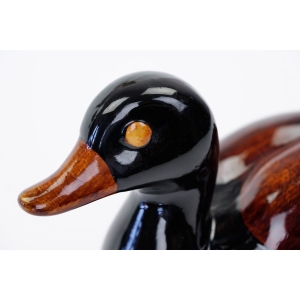 69933 CERAMICZNA KACZKA FIGURA KACZORA CZARNO-BRĄZOWA (3).JPG