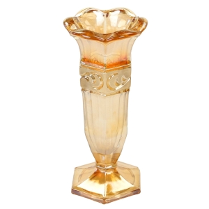 CARNIVAL GLASS IRYZOWANY WAZON Z ŁADNYM MATOWYM SZLACZKIEM