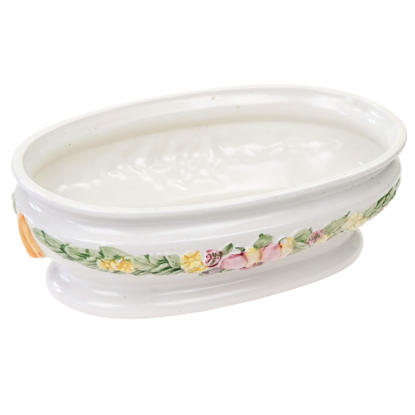 70050 CERAMICZNA ŻARDINIERA OSŁONKA NA DONIOCĘ DONICZKA GIRLANDY KWIATÓW I OWOCÓW (1).jpg