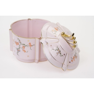 70162 HAVILAND DUŻA BOMBONIERA ART-DECO Z RÓŻOWEJ PORCELANY ORIENTALNE DEKORACJE (4).JPG