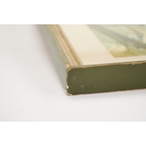 70223 DUŻA AKWARELA Z WIDOKIEM PARYŻA W RAMIE ZA SZKŁEM NOTRE DAME SYGNOWANA (4).JPG