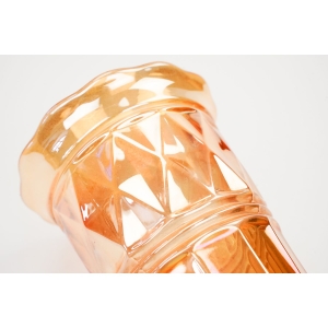 70241 CARNIVAL GLASS IRYZOWANY WAZON Z ŁADNYM GEOMETRYCZNYM SZLACZKIEM (3).JPG