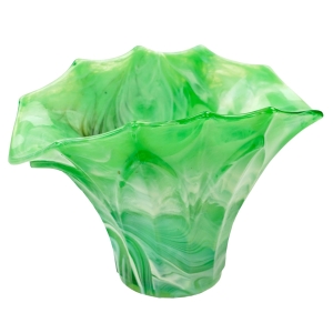 INWALD / RUDOLFOVA ZIELONY NIEZWYKŁY WAZON DUŻA ŻARDINIERA ART-DECO