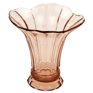 BOHEMIA ŁOSOSIOWY ROZŁOŻYSTY WAZON KIELICH NA STOPIE ART-DECO