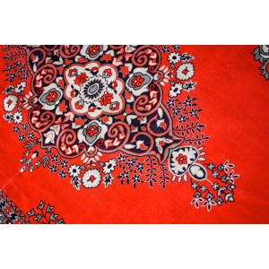 70344 PIĘKNY OBRUS KILIM GOBELIN AKSAMIT CZERWIEŃ I BŁĘKITY 193 X 129 CM (2).JPG