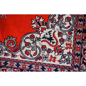 70344 PIĘKNY OBRUS KILIM GOBELIN AKSAMIT CZERWIEŃ I BŁĘKITY 193 X 129 CM (3).JPG