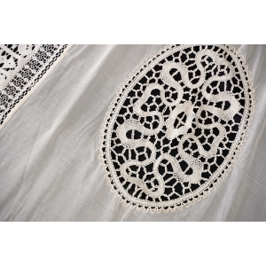 70354 MUŚLIN I KORONKI ŚLICZNY STARY OBRUS 205 X180 CM (2).JPG