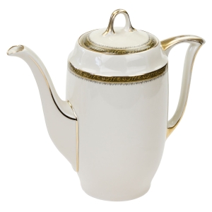 BRACIA BENEDIKT KOŚĆ SŁONIOWA DZBANEK DO KAWY Z CZARNYM OTOKIEM