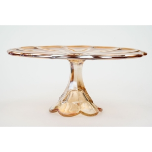 70437 CARNIVAL GLASS IRYZOWANA PATERA NA NODZE TORTOWNICA (2).JPG