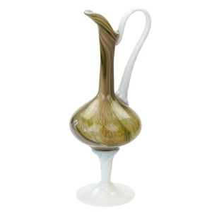 BARWNY WAZON Z BIAŁYM UCHEM DZBAN NA BIAŁEJ NODZE EMPOLI