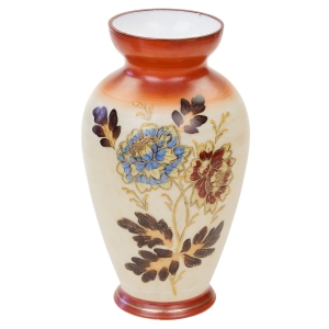 SECESJA WAZON MALOWANY EMALIĄ KWIATY OPAKOWY