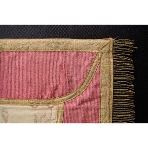 70461 BIEŻNIK LAUFER W STYLU RETRO PUDROWY RÓŻ I ZŁOTO PIĘKNY Z FRĘDZLAMI 150 X 33 cm (5).JPG