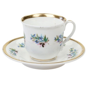 70479 BIEDERMEIER RĘCZNIE MALOWANE KWIATUSZKI FILIŻANKA ZE SPODKIEM (1).jpg