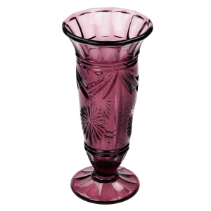 CUDOWNY BAKŁAŻANOWY WAZON NA STOPIE W STYLU ART-DECO