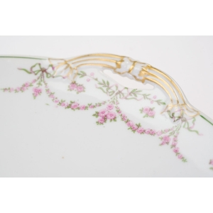 70551 LIMOGES ŚLICZNA SECESYJNA PATERA Z USZAMI GIRLANDY KWIATÓW (3).JPG