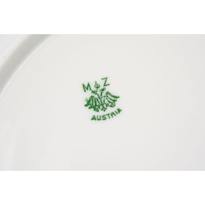 70552 M.Z. AUSTRIA KOMPLET 6 UROCZYCH SECESYJNYCH TALERZYKÓW GIRLANDY RÓŻ (5).JPG