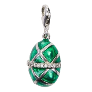 YES ZAWIESZKA SREBRO CHARMS JAKO ZIELONA EMALIA WAGA 4 G