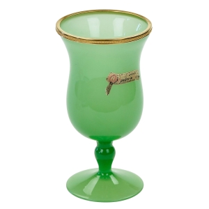 70899 MURANO ZIELONY KIELICH WAZON NA NODZE ZE ZŁOTĄ METALOWĄ OPASKĄ (1).jpg