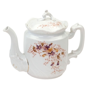 SECESJA CUDOWNY DZBANEK DO HERBATY IMBRYK CZAJNIK FIOŁECZKI